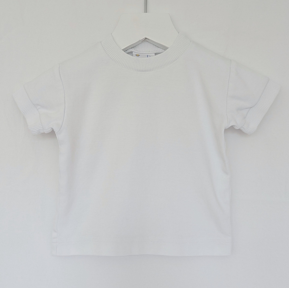Florence Eiseman | White T-Shirt With Rib Trim | 6M